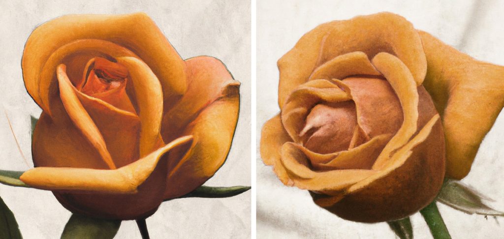 two detailed drawings of roses for reference for beginners to look at