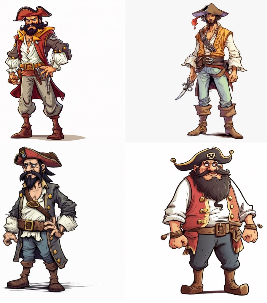 4 advanced pirate drawings to reference