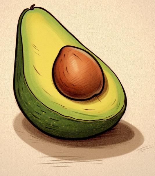 avocado drawing 1