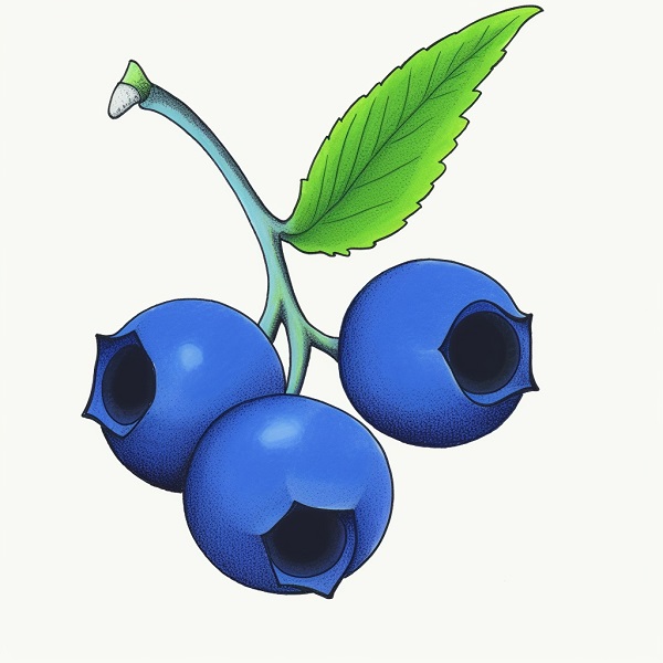 basic cartoon blueberry drawing 1