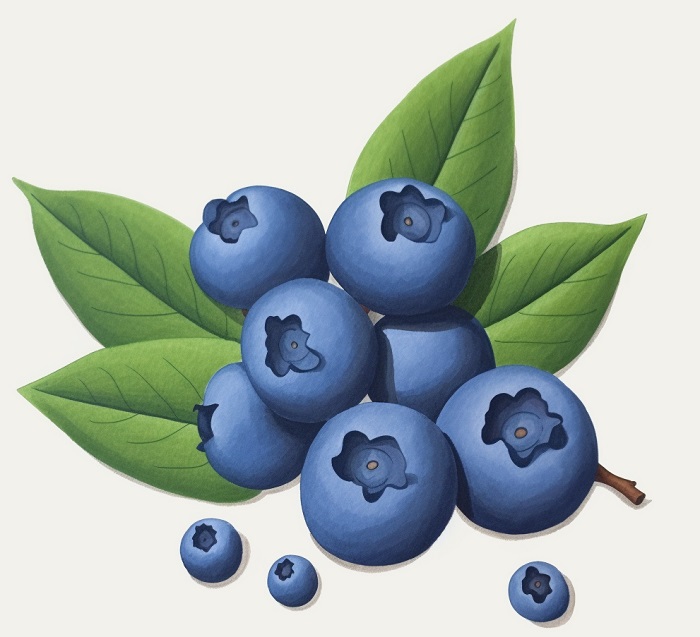 completed drawing of blueberries for a drawing tutorial