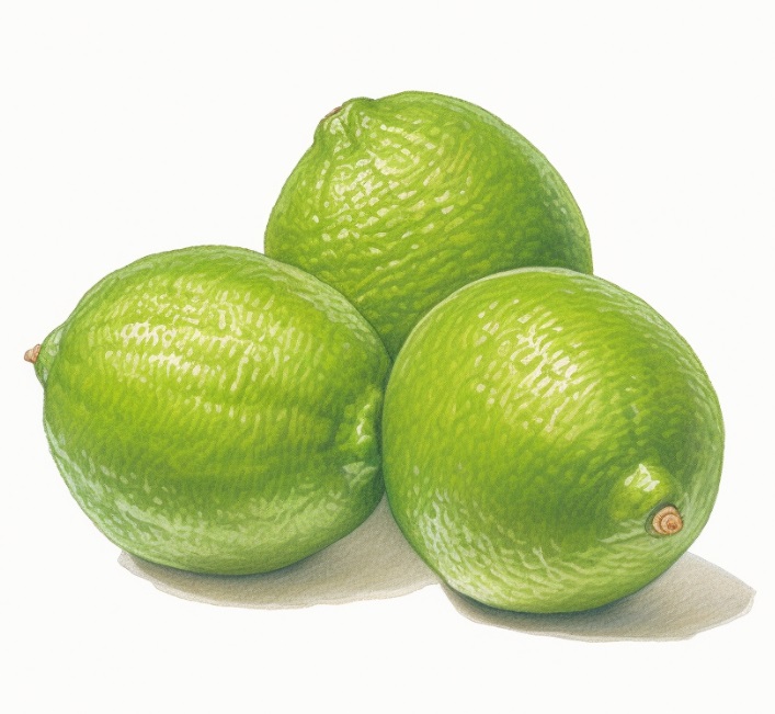drawing of 3 limes realistic great for referencing when learning how to draw a lime