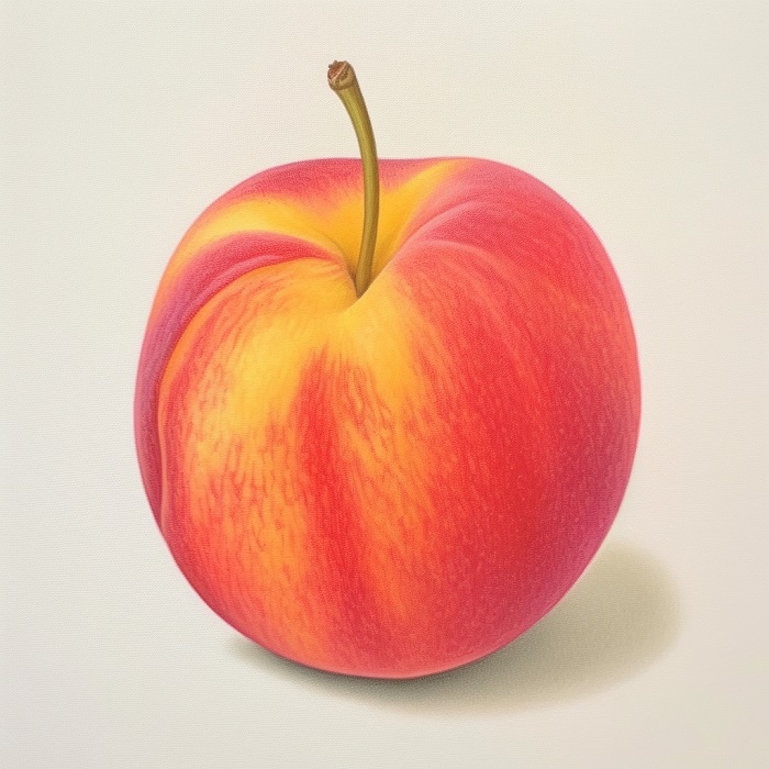 drawing of a peach with color 2