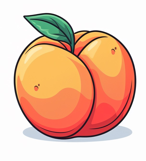 drawing of a peach with color 3