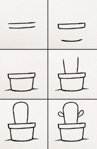 how to draw a cute kawaii cactus