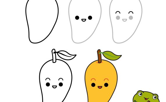 how to draw a mango