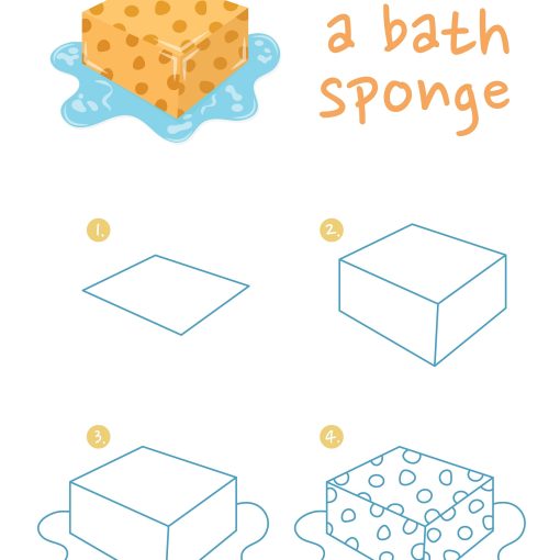 how to draw a sponge