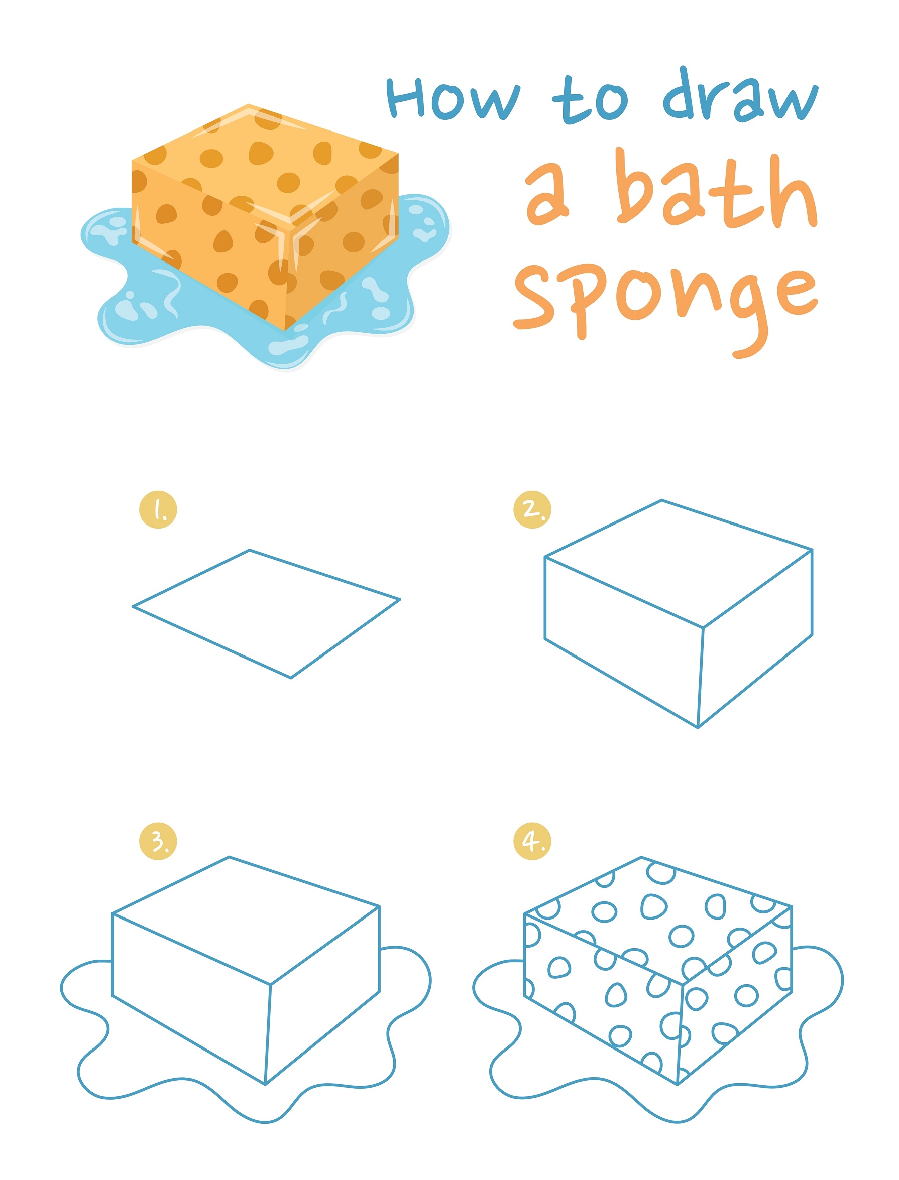 how to draw a sponge