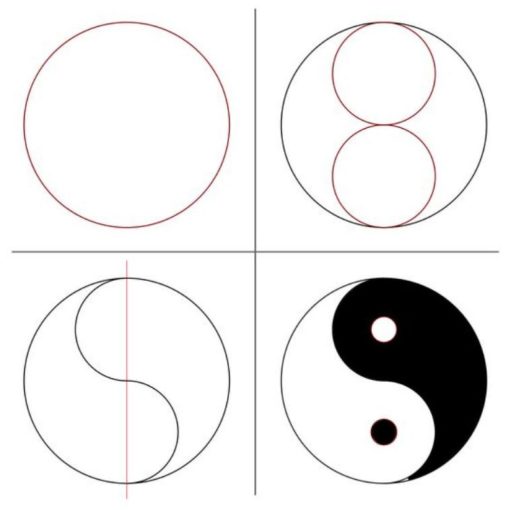 how to draw a yin and yang symbol