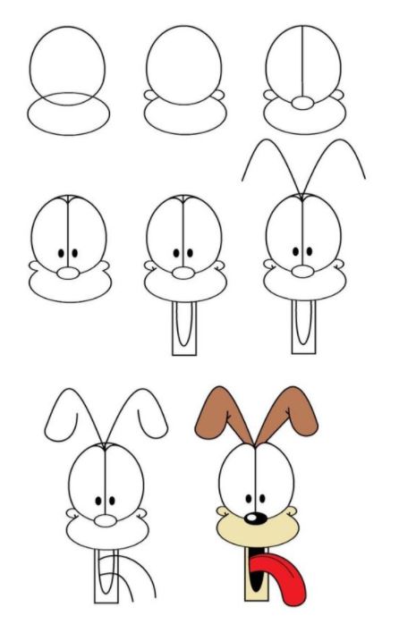 how to draw odie from garfield