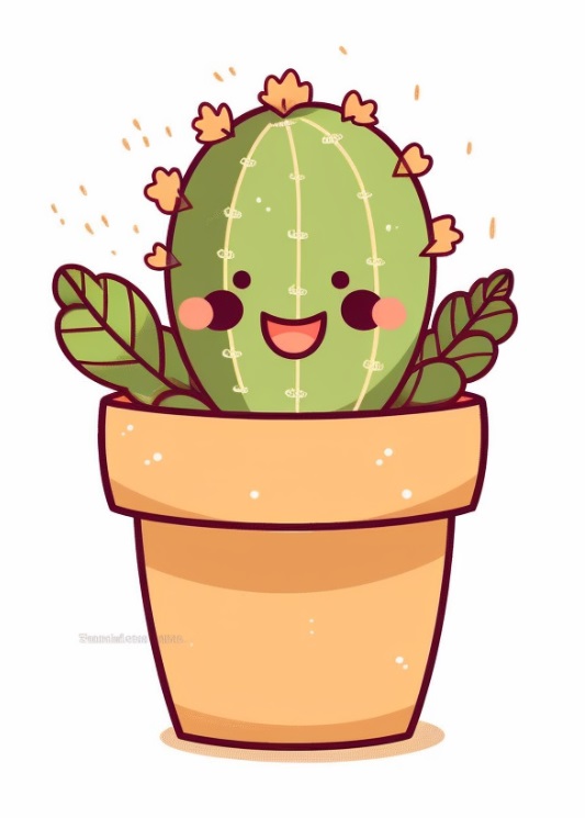 kawaii cactus drawing for kids