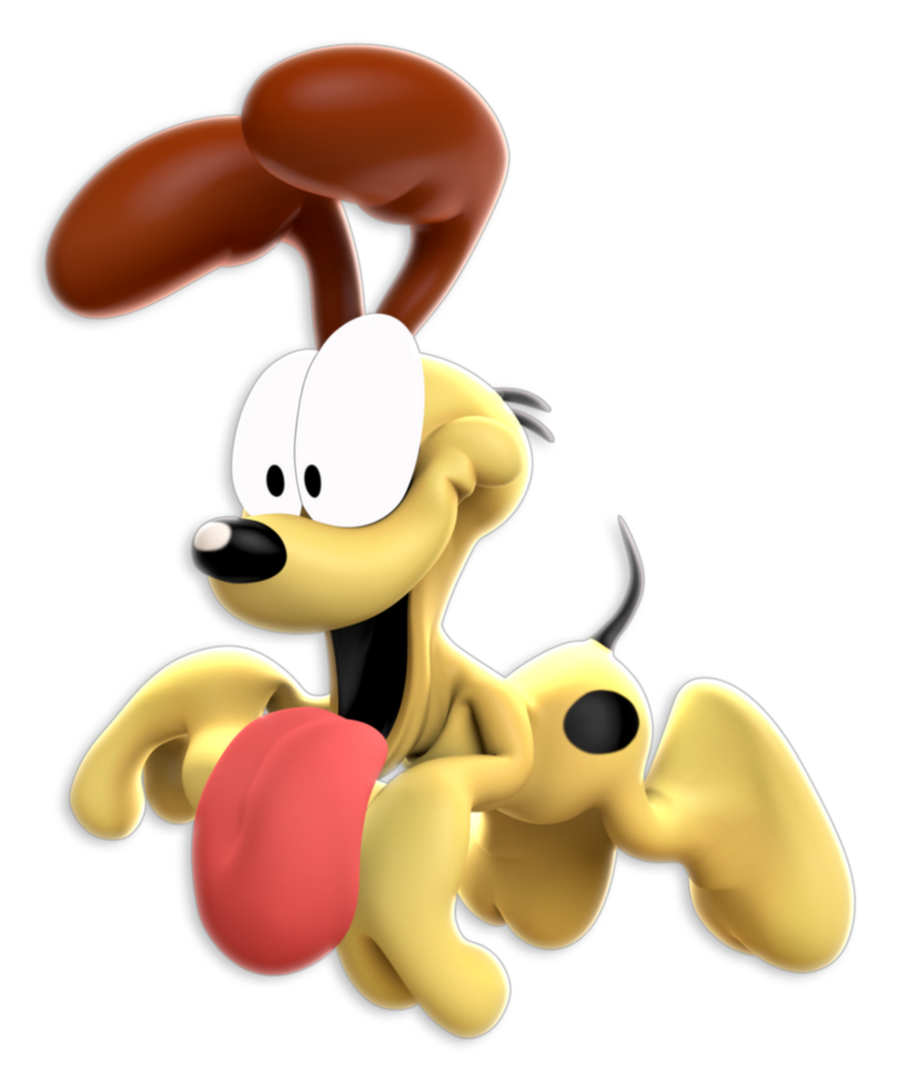 odie drawing 3D from garfield