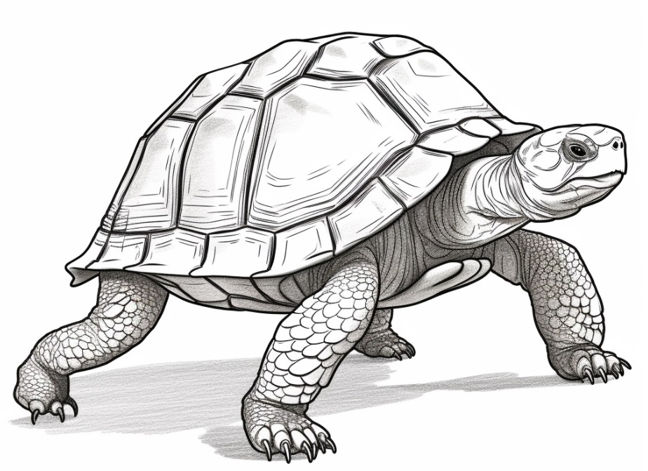 outline drawing of a turtle
