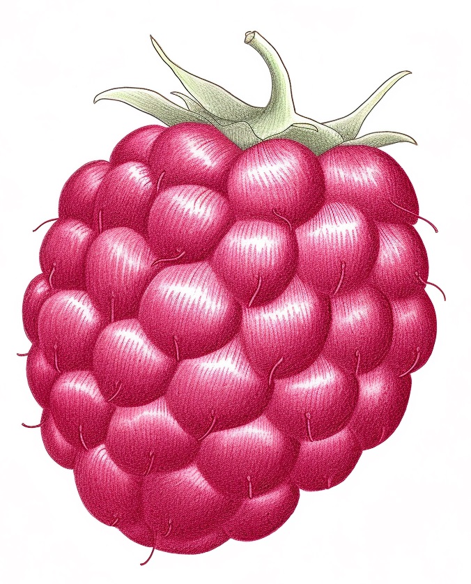realistic drawing raspberry