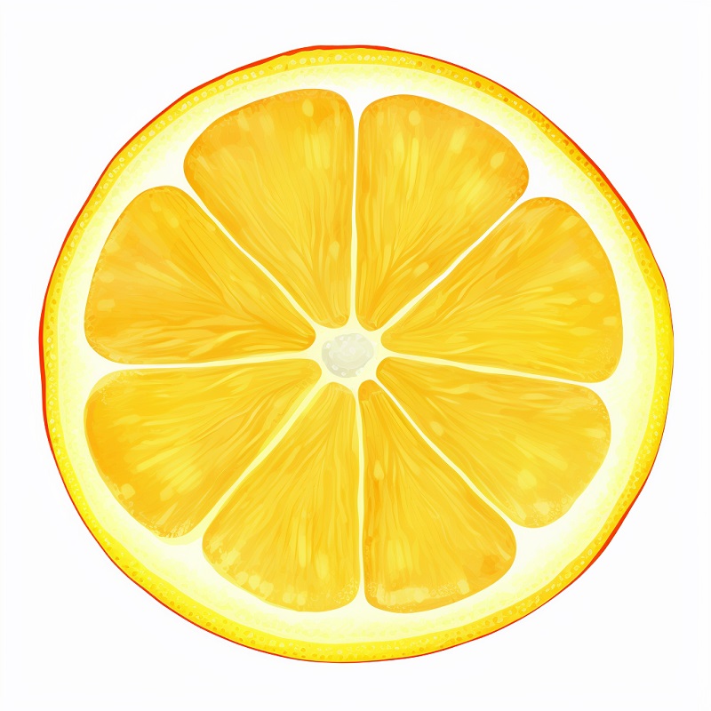 sliced lemon drawing