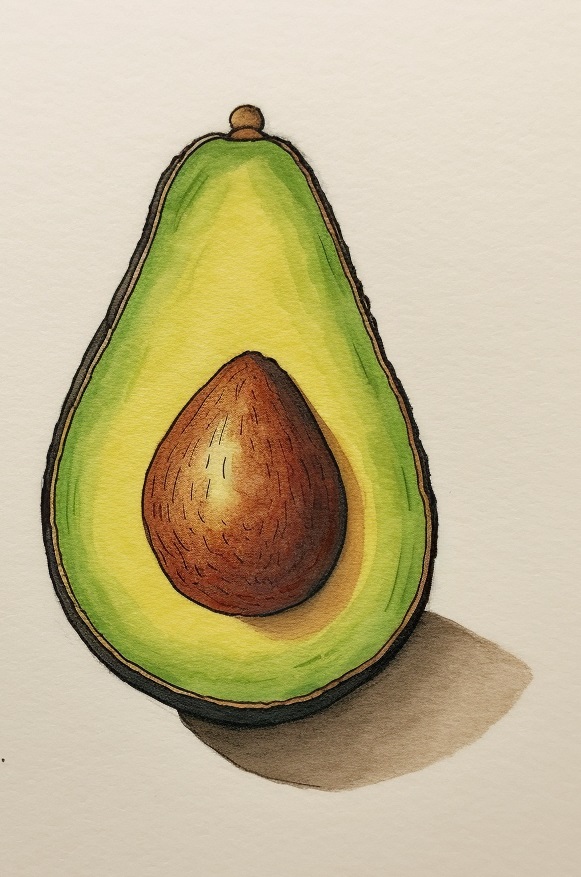step 3 drawing of avocado seed