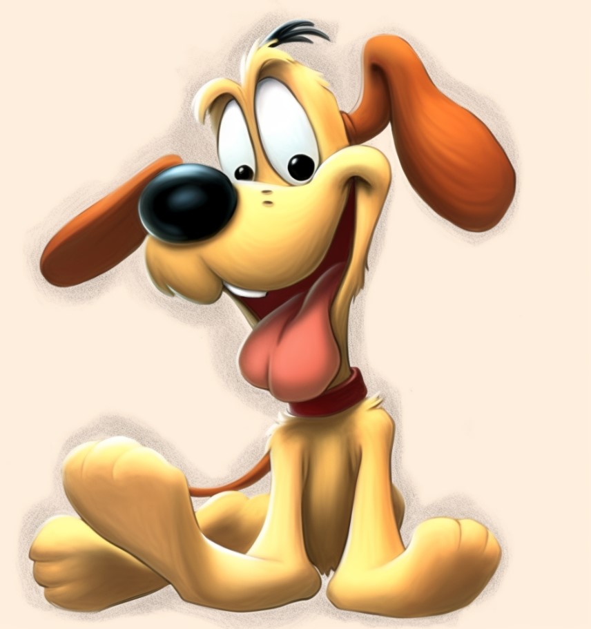 unique drawing of odie from garfield