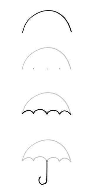 draw umbrella step by step easy