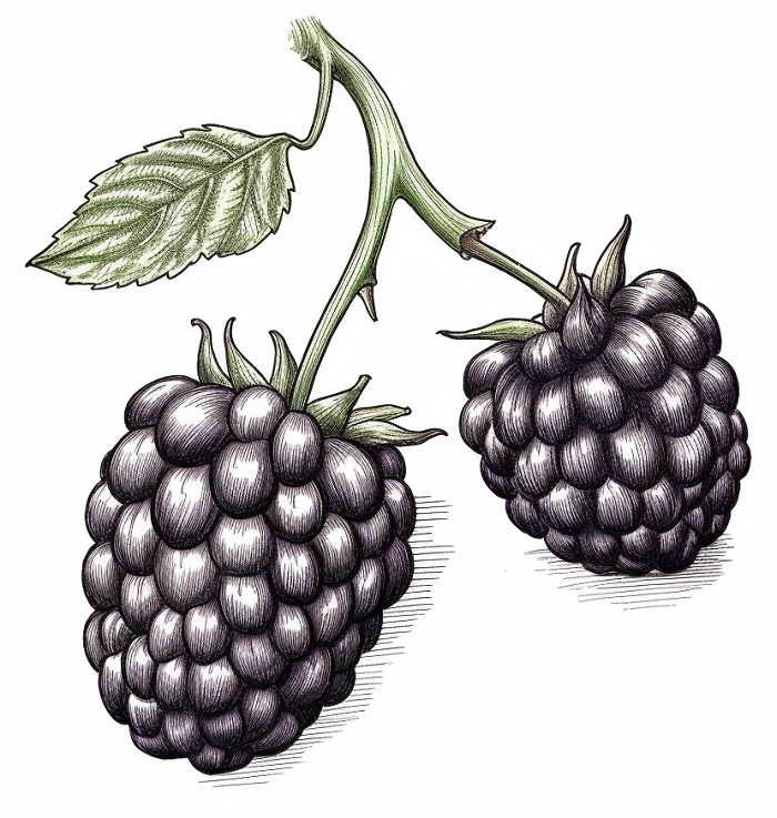 drawing of a blackberry