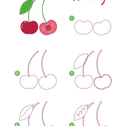 how to draw a cherry