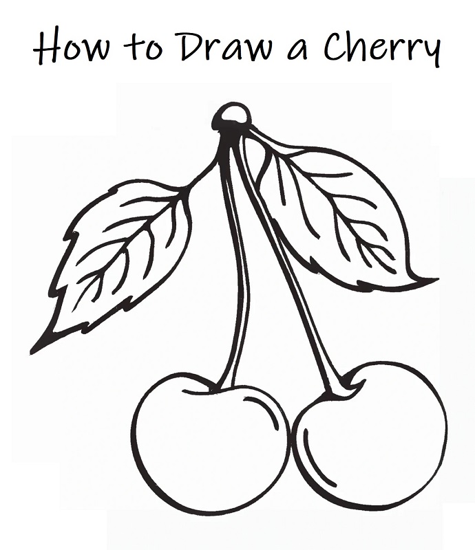 how to draw a cherry for kids