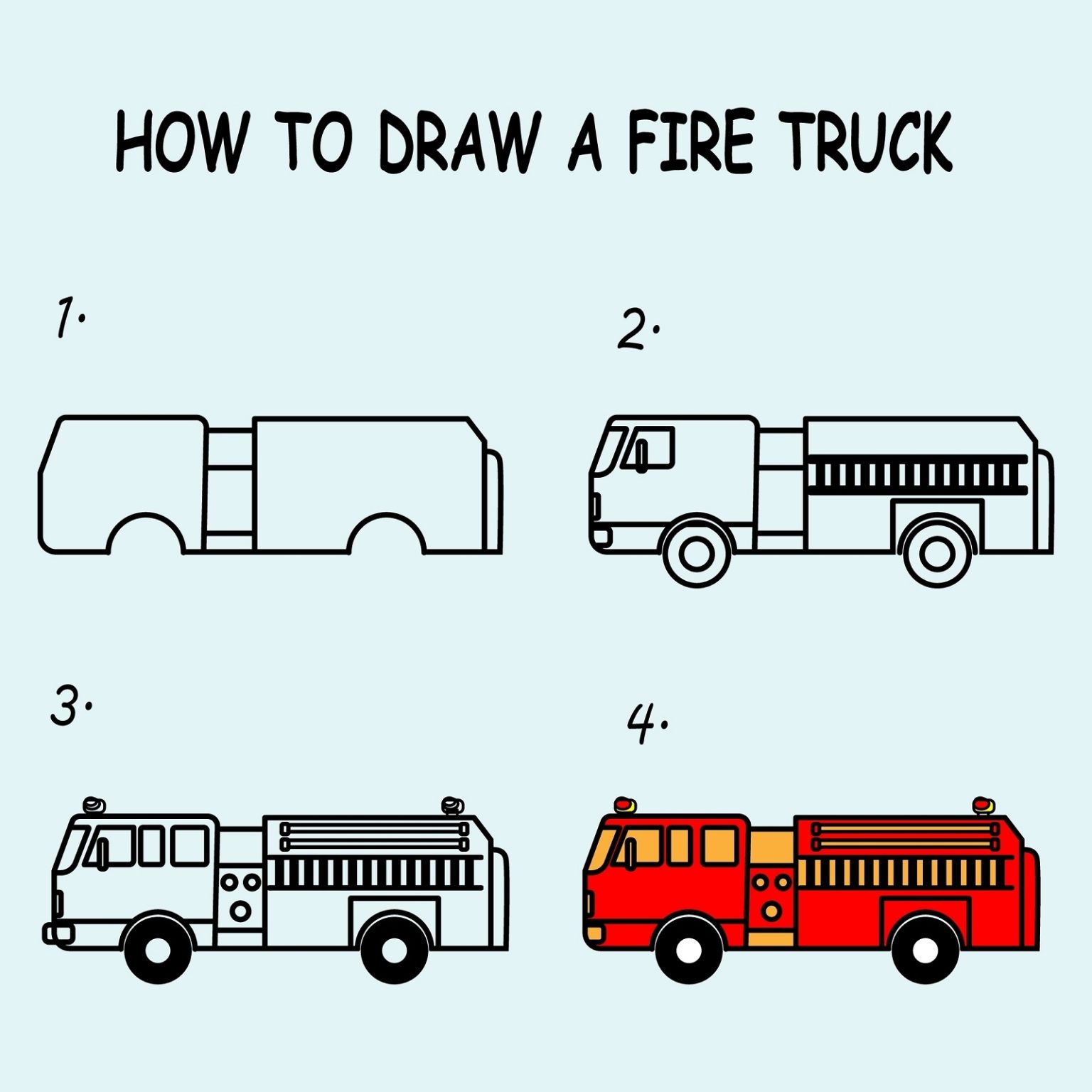 How to Draw a Fire Truck Draw Advisor