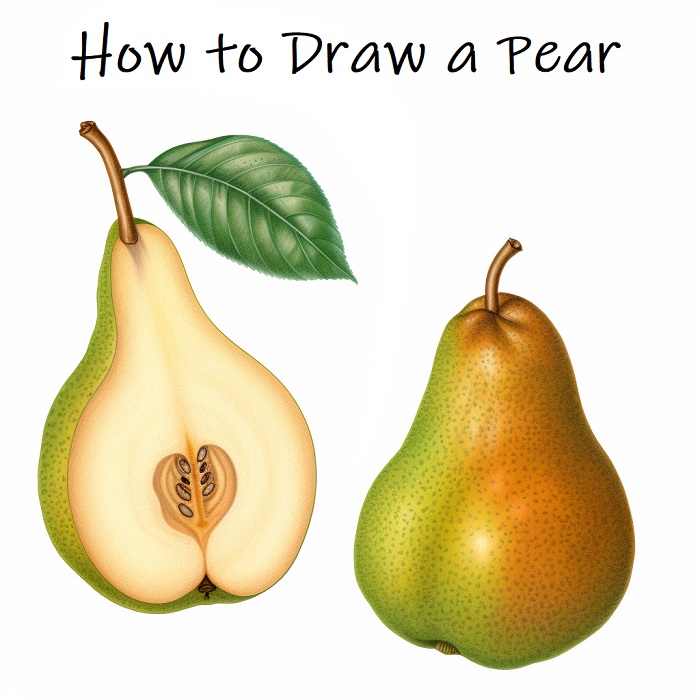 how to draw a pear and how to draw a pear sliced